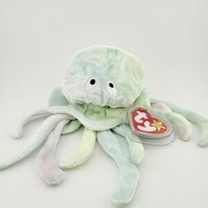 Vintage Ty Beanie Baby GOOCHY the Jellyfish w/ Tags Pastel Tie-Dye Bday 11/18/98
